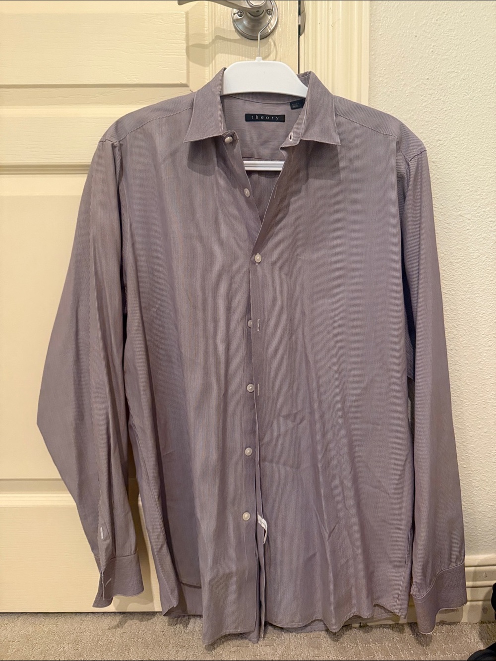 Theory Men's Long-Sleeve Dress Shirt in Lavender